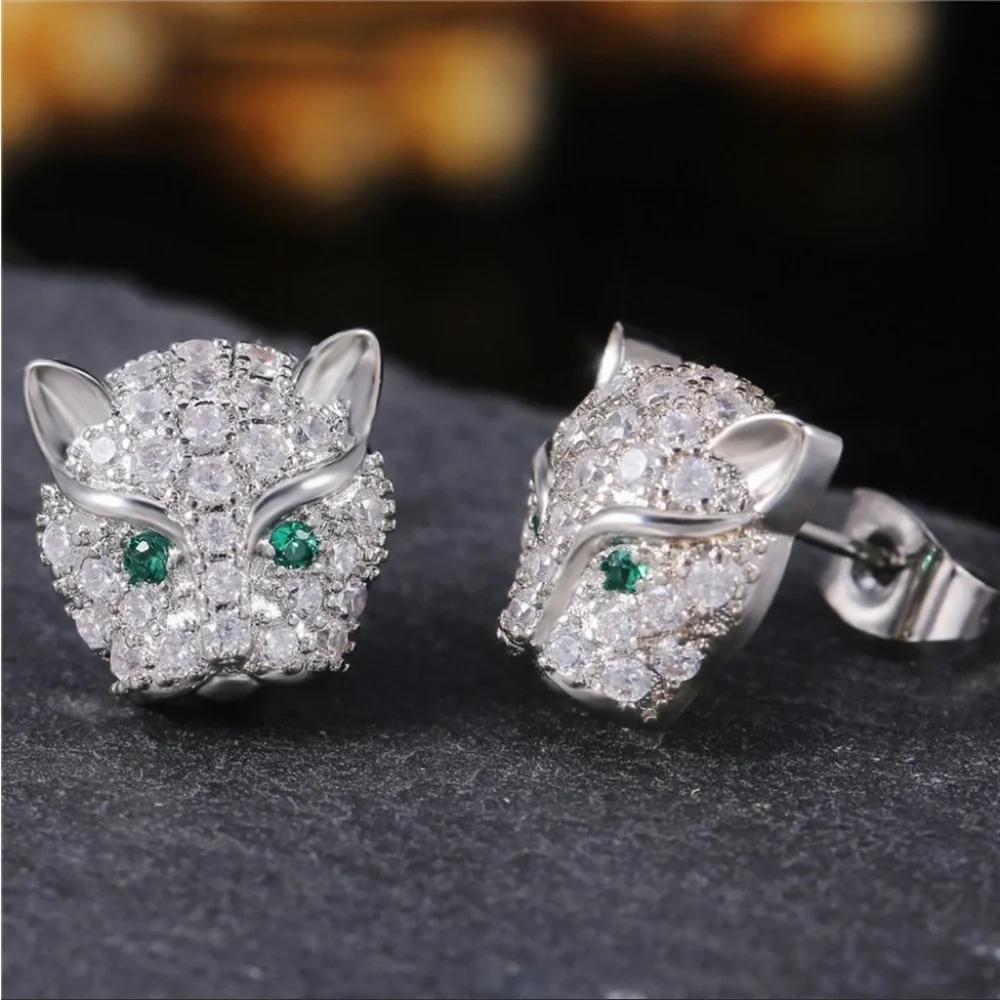 New 925 Silver Shiny Crystal Sparkling Stud Earrings for Women - Picture 7 of 10